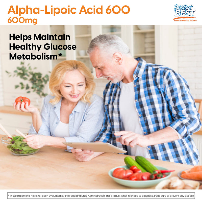 [Australia] - Doctor's Best Alpha-Lipoic Acid, Non-GMO, Gluten Free, Vegan, Soy Free, Helps Maintain Blood Sugar Levels, 600 mg 180 Veggie Caps 