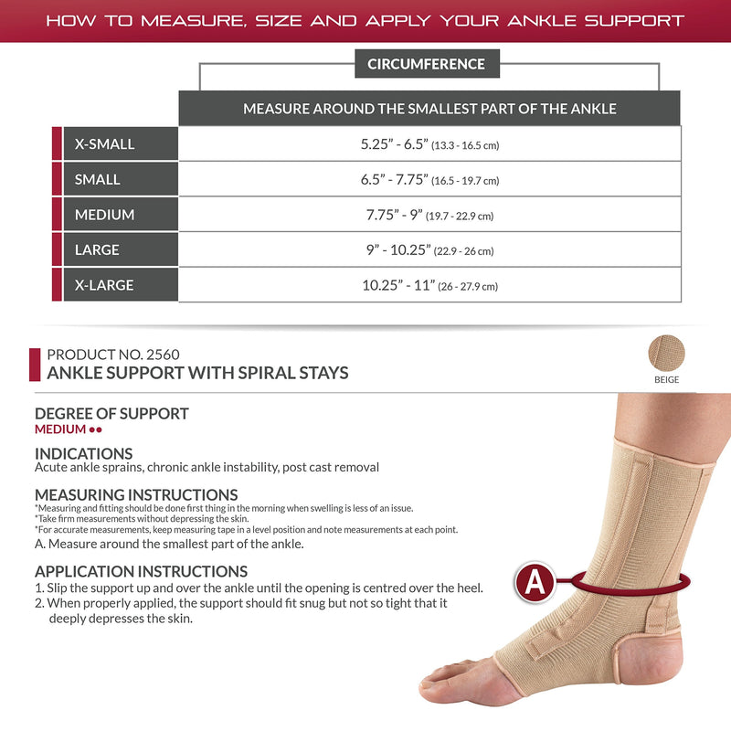 [Australia] - OTC Ankle Support, Spiral Stays, Knit Elastic, X-Small 