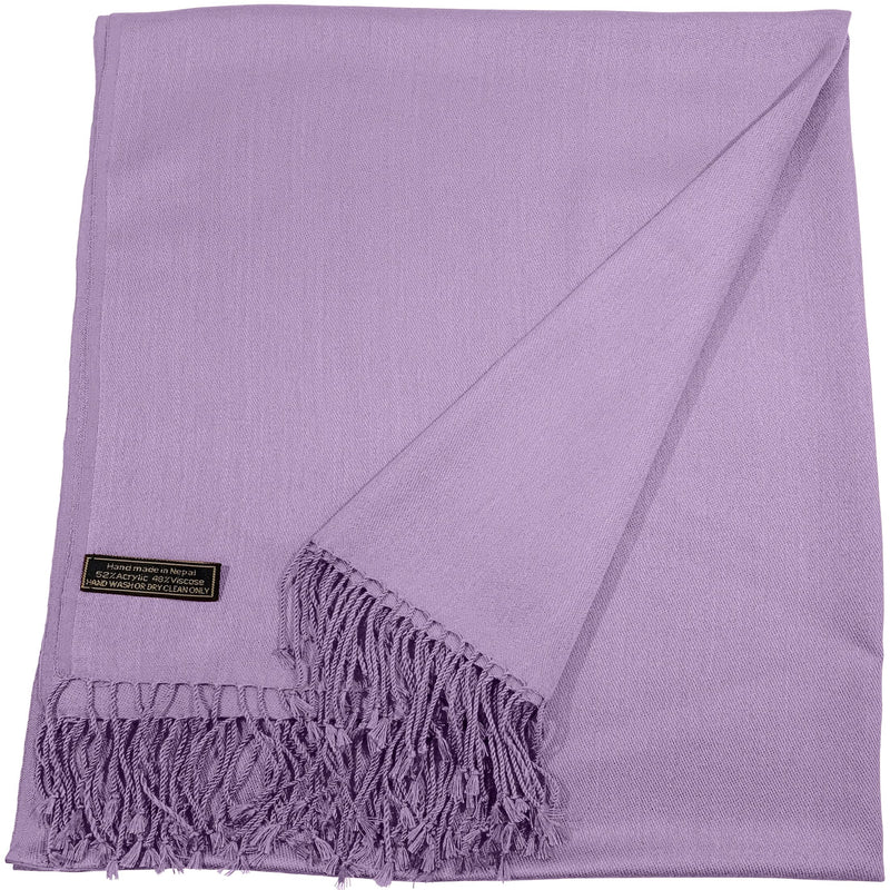 [Australia] - CJ Apparel Solid Colour Design Nepalese Shawl Seconds Scarf Wrap Stole Throw Head Wrap Face Cover Pashmina NEW Lilac 