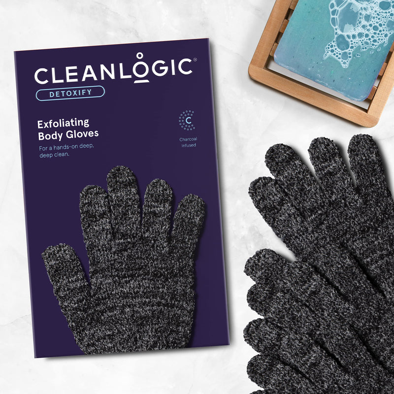 [Australia] - Cleanlogic Detoxify Purifying Charcoal Exfoliator Dual Texture Round Body Scrubber, 3 Count 