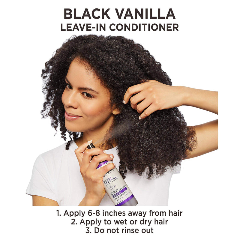 [Australia] - Carol’s Daughter Black Vanilla Leave In Conditioner Spray for Curly, Wavy, Natural Hair, Adds Moisture & Shine to Dry, Damaged Hair- Made with Castor Oil, Rosemary and Aloe for Hydration, 8 fl oz Leave-In Conditioner Spray 