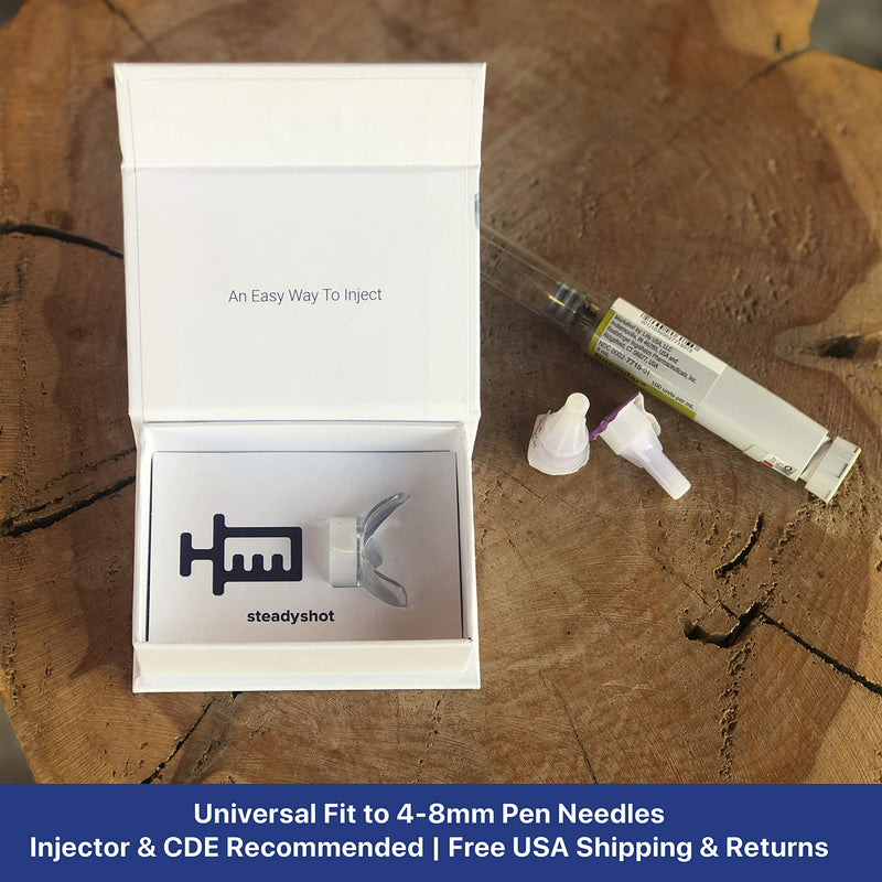 [Australia] - Steady Shot for Insulin Pen Needles | Insulin Injection Aid | Diabetes Injections/Shots Helper | Injection Site Rotation | Diabetes Supplies Safety | (5mm Pen Needle Fit) 