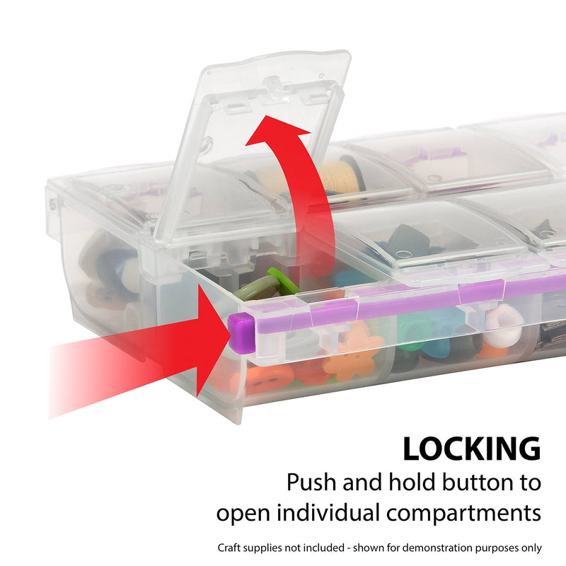 [Australia] - Pill, Medicine, Vitamin, Organizer Box | Weekly and Storage | 14 Locking Compartments | Clear Lids | Craft Mates | Apothecary Products 