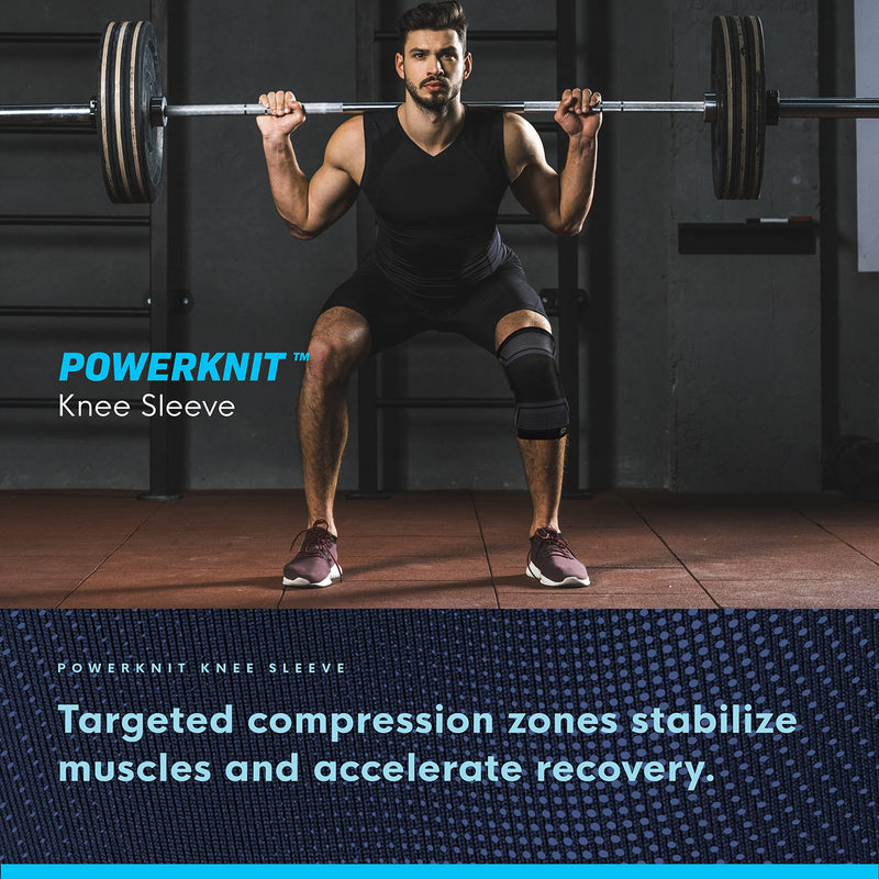 [Australia] - Copper Compression PowerKnit Knee Support Brace - Sleeve for Pain, ACL, Joint, Meniscus Tear for Running, Basketball, Workout, Sports, Gym, Injuries, Arthritis, Tendonitis. Fit for Men & Women Small/Medium 