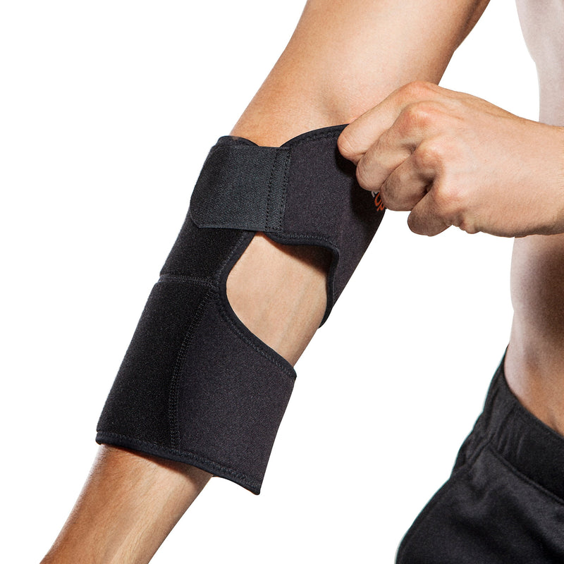 [Australia] - Adjustable Elbow Brace for women and men by BraceUP - Elbow Support for Pain, Tennis Elbow, Tendonitis, Arthritis Ease, Curad Support, Left and Right Elbow, One Size (Black) Black 