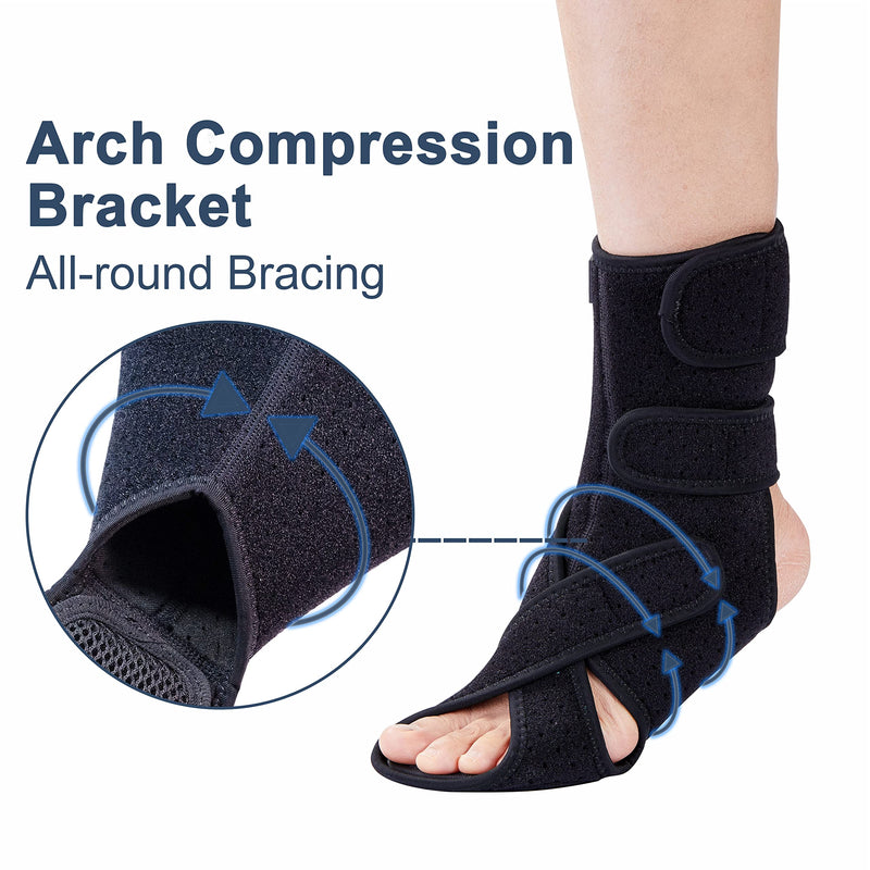 [Australia] - JOMECA Drop Foot Brace with Arch Support, Medical Grade Adjustable AFO & Foot Orthosis Brace for Walking, Relieve the Instability of Lower Limbs by MS, TBI, Stroke, Cerebral Palsy, Fracture (Right, Medium) Right 