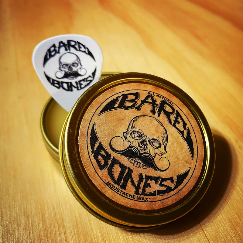 [Australia] - Mustache Wax Medium Hold Grooming For Men - 1oz Bare Bones Moustache & Beard Wax Tin - Perfect For Handlebar Mustaches By Death Grip - No Heat Source Required Bare Bones Medium Hold Mustache Wax 