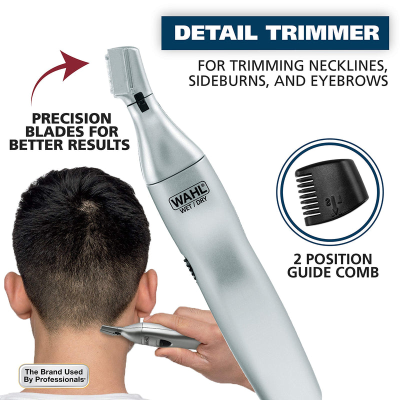 [Australia] - Wahl Ear, Nose, & Brow Trimmer Clipper – Painless Eyebrow & Facial Hair Trimmer for Men & Women, Battery Included Electric Groomer – Model 5545-400 