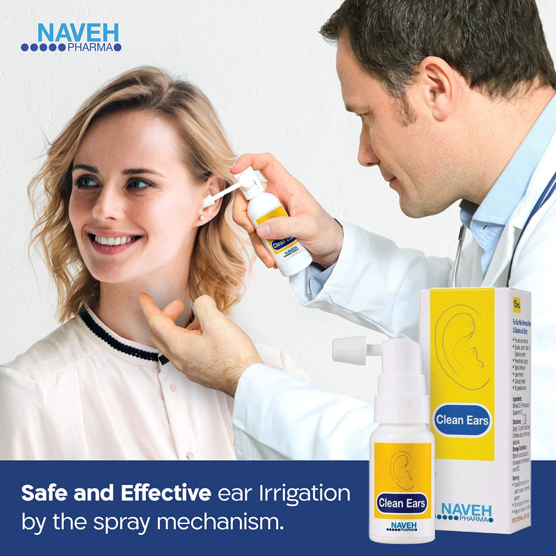 [Australia] - Naveh Pharma CleanEars Earwax Removal Kit Spray Ear Wax Softener Ear Candles Cleaner Ear Irrigation and Wax Dissolution – All-Natural Patented Formula – Nonirritant – for Kids and Adults (0.5 Fl Oz) 0.5 Fl Oz 