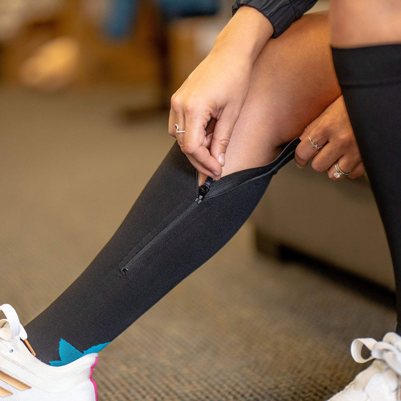 [Australia] - Graduated Compression Knee High Socks for Women & Men With Zipper 20 30 mmhg 2X-Large (1 Pair) 