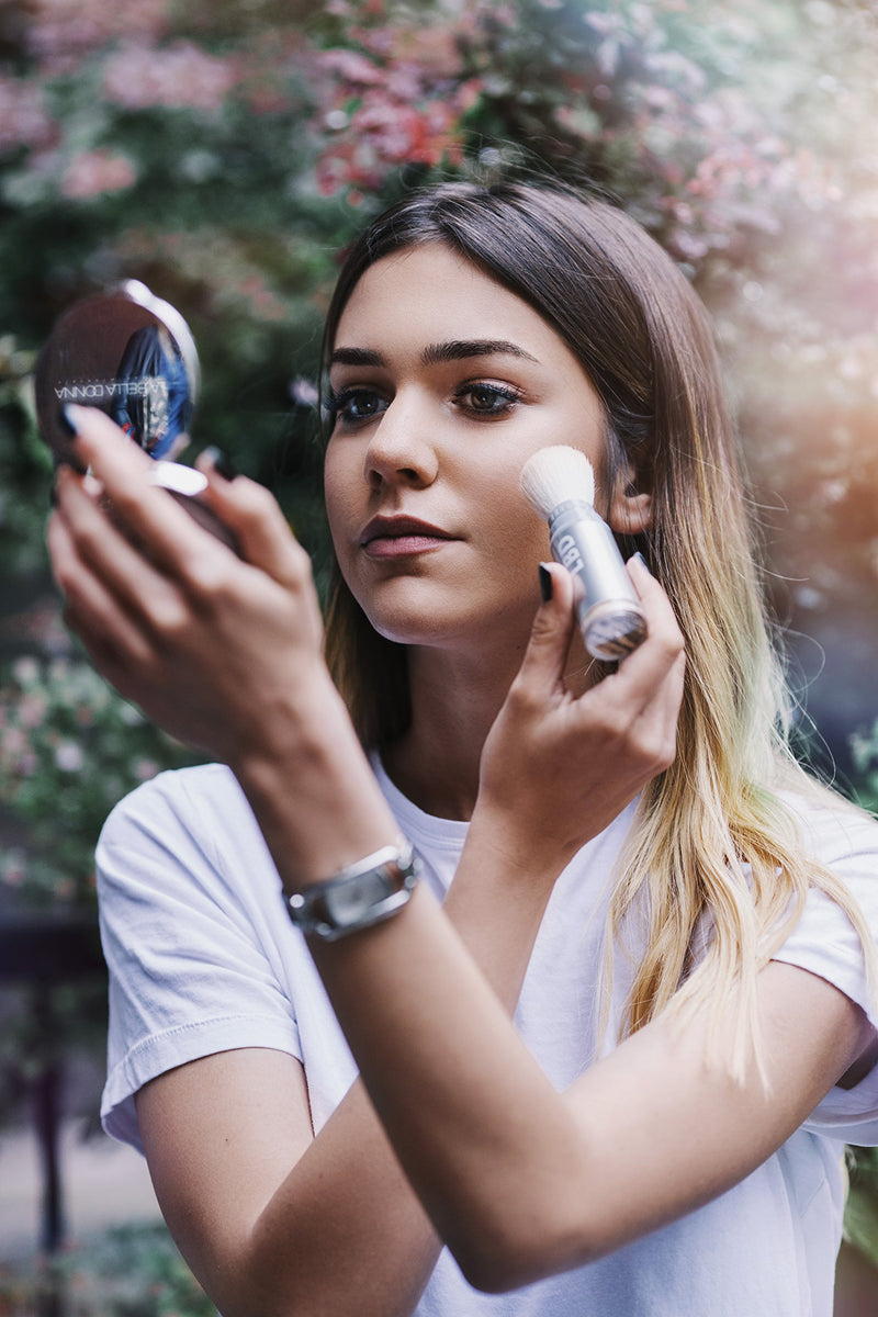 [Australia] - La Bella Donna Natural Mineral Women's Waterproof SPF 50 Powder Sunscreen with Exclusive Dial System Dispensing Brush | NON-NANO | NON-CHEMICAL | REEF SAFE - 5g (Light to Medium) 2 