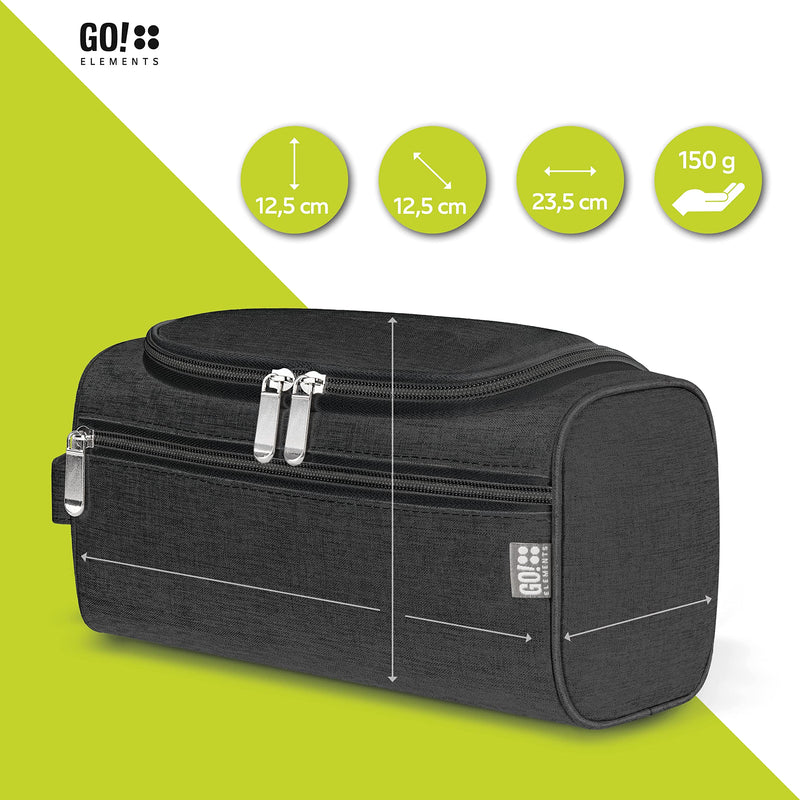 [Australia] - GO!elements¬Æ Smart Toiletry Bag Men & Women | Toilet Bag for Hanging Men & Women | Cosmetic Bag Men Women for suitcases & Hand Luggage | Washing Bag Travel Bag, Color:Black Black 