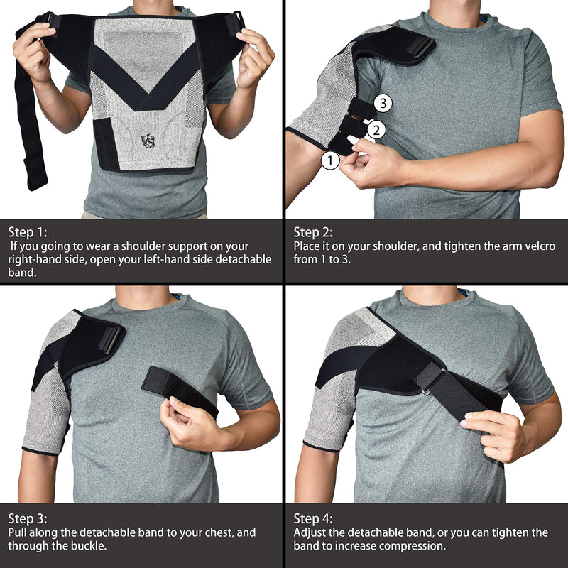 [Australia] - Vital Salveo Shoulder Brace Compression Sleeve Wrap with Support and Stability Breathable for Shoulder Pain Dislocated Rotator Cuff Tendinitis (1PC) Small (Pack of 1) 