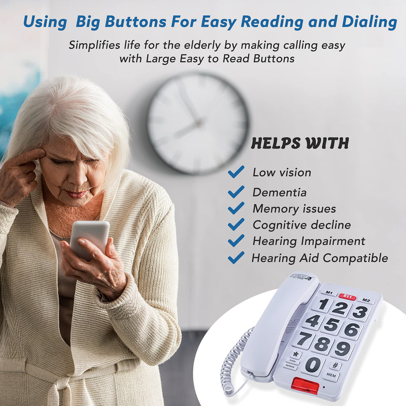 [Australia] - Future Call FC-8888 Big Button Phone for Seniors | Large Button Phones for Seniors | Phone for Visually Impaired and Telephones for Hearing Impaired | 40db Handset | Best Landline Phones for Seniors 