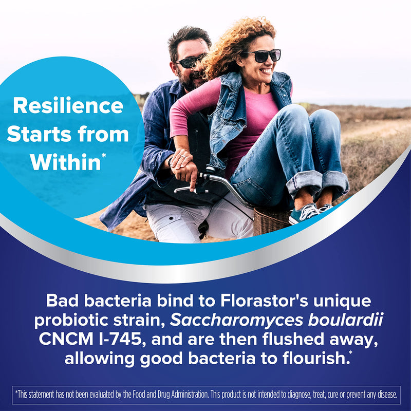 [Australia] - Florastor Daily Probiotic Supplement for Women and Men, Proven to Support Digestive Health, Saccharomyces Boulardii CNCM I-745 (100 Capsules) 100 Count (Pack of 1) 