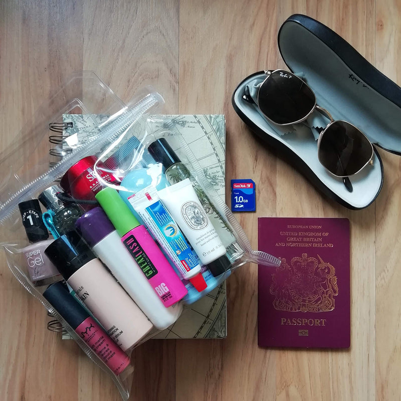 [Australia] - 6 x Airport Security Liquids Bag Reusable Clear for Travel Hand Luggage - Airport Approved, Resealable 20cmx20cm - by Blueskye 
