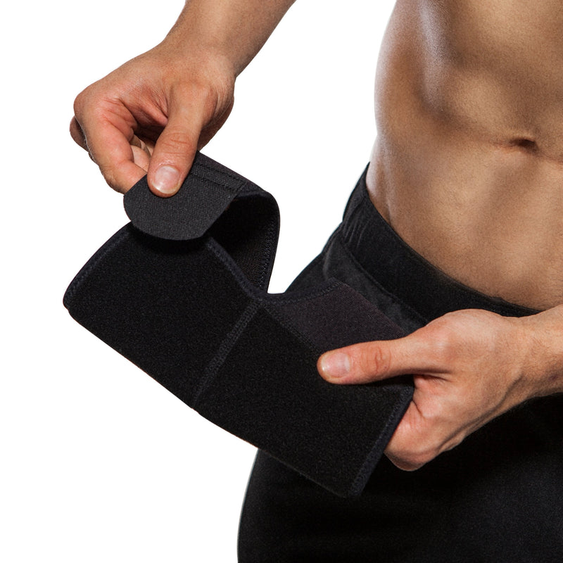[Australia] - Adjustable Elbow Brace for women and men by BraceUP - Elbow Support for Pain, Tennis Elbow, Tendonitis, Arthritis Ease, Curad Support, Left and Right Elbow, One Size (Black) Black 