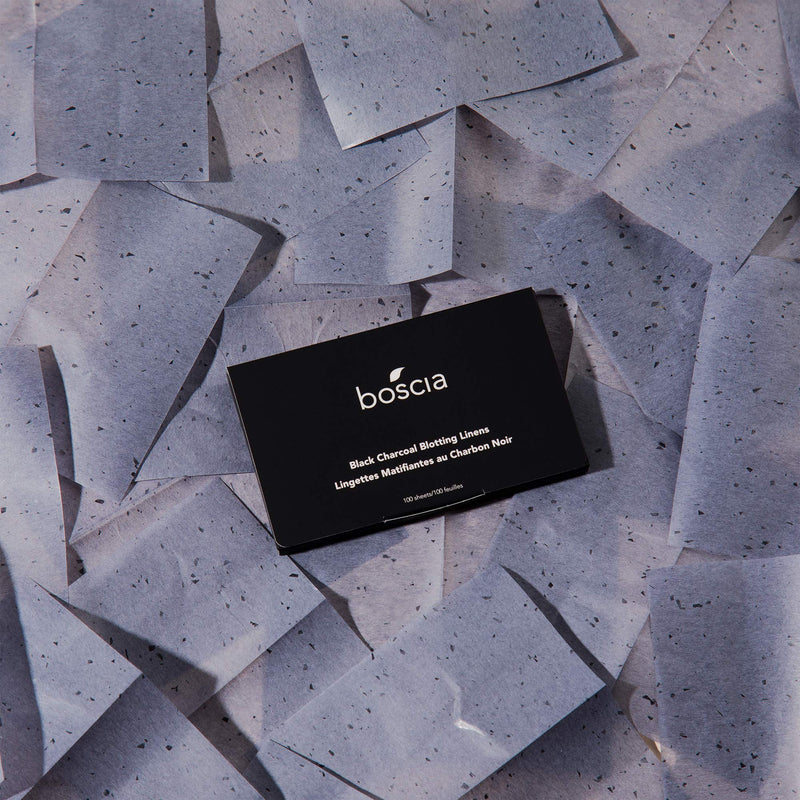 [Australia] - boscia Black Charcoal Blotting Linens - Vegan, Cruelty-Free, Natural and Clean Skincare | Facial Blotting Paper for Absorbing Excess Oil, 100 ct 