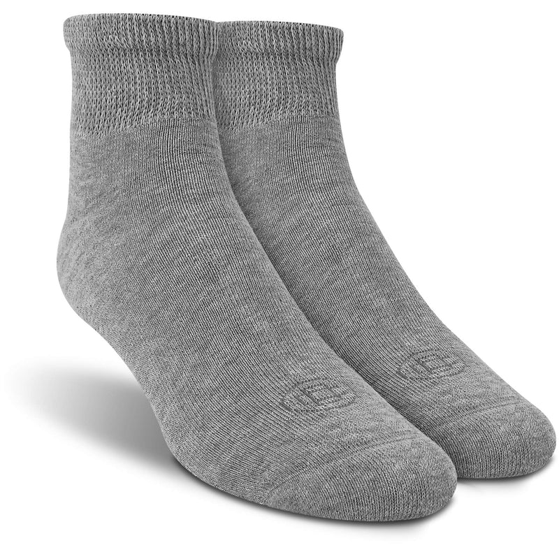[Australia] - Doctor's Choice Diabetic Socks for Men, Seamless Crew Socks with Non-Binding Top, 4-Pairs, Large 10-13 & X-Large 13-15 Grey/Quarter Large (4 Pair) 