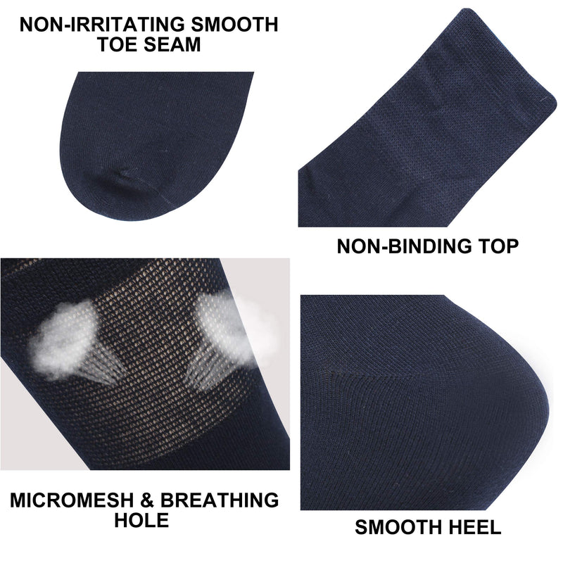 [Australia] - Mens Bamboo Diabetic Socks, Sunew Winter Warm Diabetic Socks Circulatory Socks Medical Crew Long Bamboo Loose Top Diabetic Socks for Neuropathy Edema Diabetes 3 Pairs Navy XL 3-pairs Navy Blue X-Large (3 Pair) 