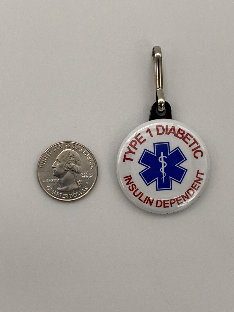 [Australia] - Type 1 Diabetic Insulin Dependent Medical Zipper Pulls in Case of Emergency Diabetes, Pacemaker, Asthma, Insulin Dependant (Insulin Dependent) 