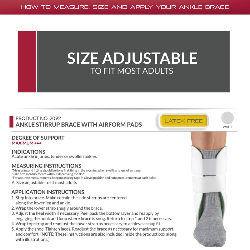 [Australia] - OTC Ankle Brace, Stirrup Style, Airform Pads, Adult (Right Leg) Adult (Right Leg) 