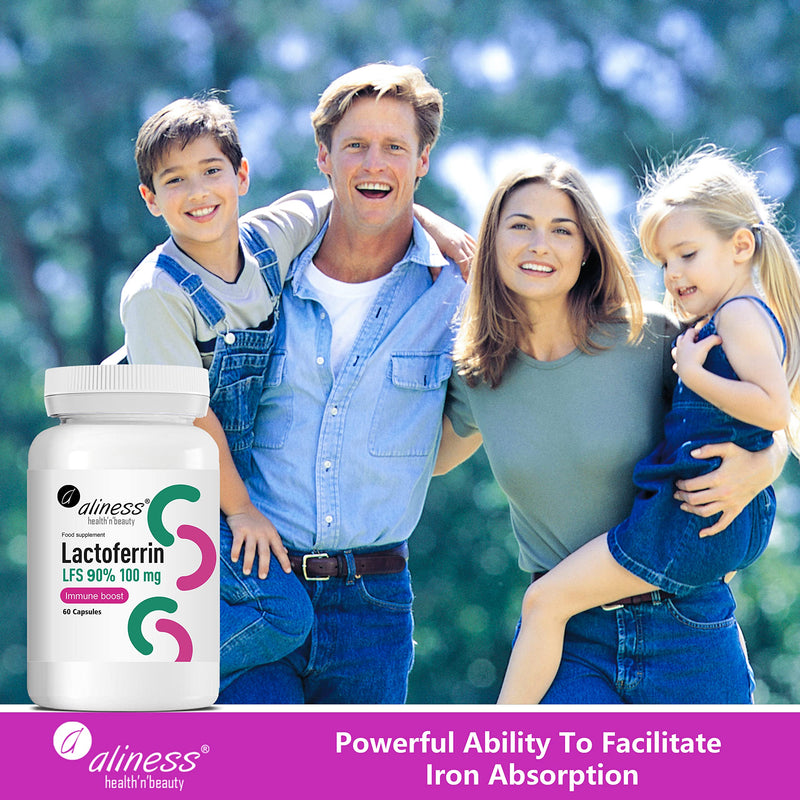 [Australia] - Lactoferrin, 60 capsules, LFS 90% 100mg, Aliness, improves the immune system function, gluten free, vegan 