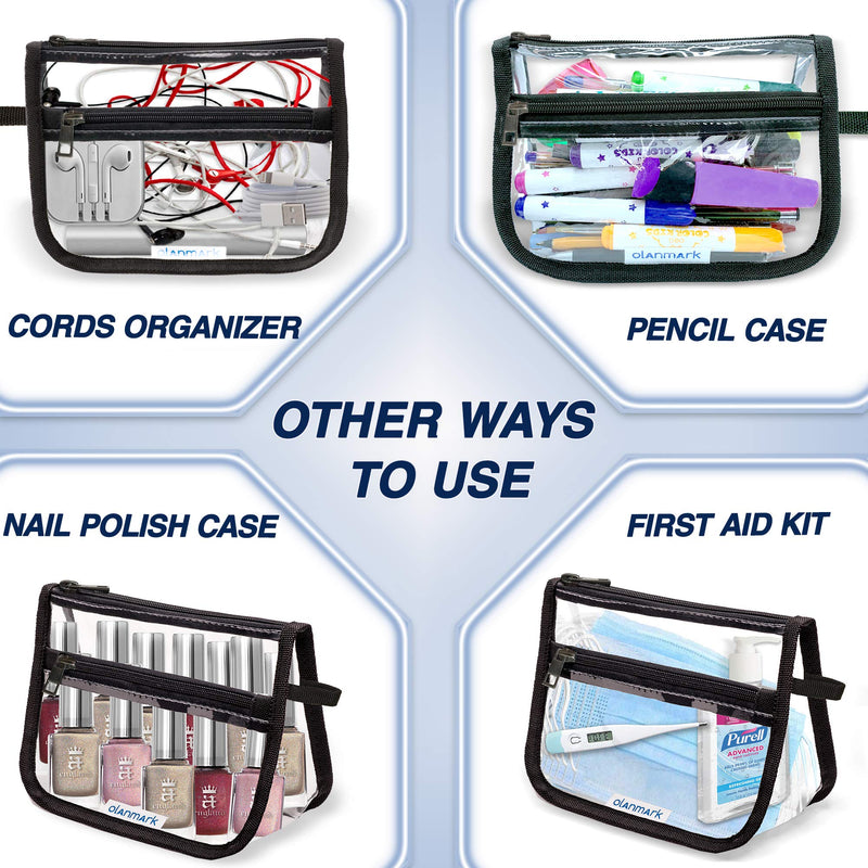 [Australia] - TSA Approved Clear Toiletry Bag with Pocket - Quart Size Bag for Airport, Camping or Gym 1pcs Black 