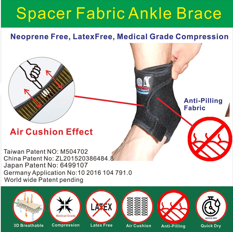 [Australia] - IRUFA, AN-OS-12,3D Breathable Patented Spacer Fabric Adjustable Athletics Achillies Tendon Ankle Wrap, Plantar Fasciitis, Pain Relief for Sprains, Strains, Arthritis and Torn Tendons Regular 