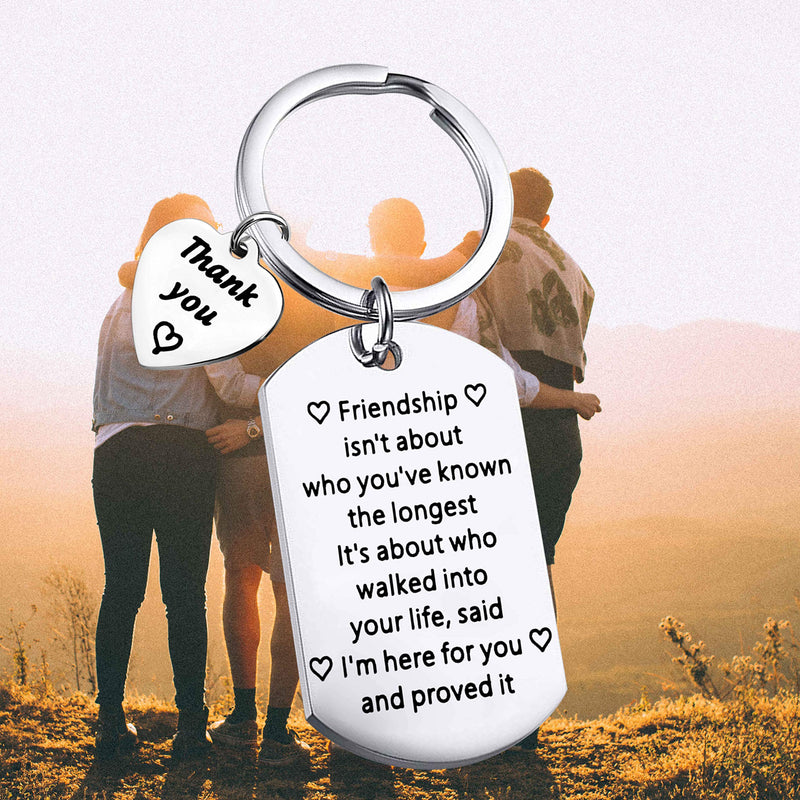 [Australia] - FUSTMW Friends Thank You Gift Friends Keychain I Feel So Lucky That My Friend is You Friendship Jewelry Going Away Gifts I am here for you 