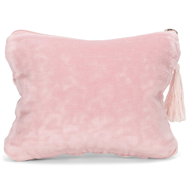 [Australia] - Velvet Woven Blush Pink 8 x 6 Cotton Blend Fabric Cosmetic Zip Pouch Bag Velvet Woven Blush Pink 