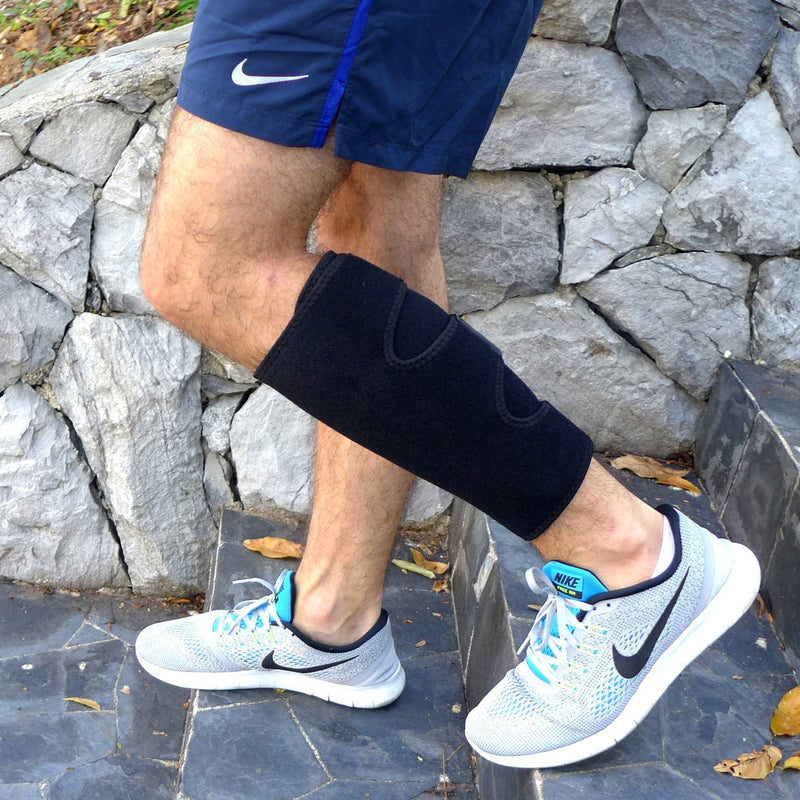 [Australia] - Calf Brace for Torn Calf Muscle and Shin Splint Relief - Calf Compression Sleeve for Lower Leg Injury, Strain, Tear - Runners Neoprene Splints Wrap for Men and Women 
