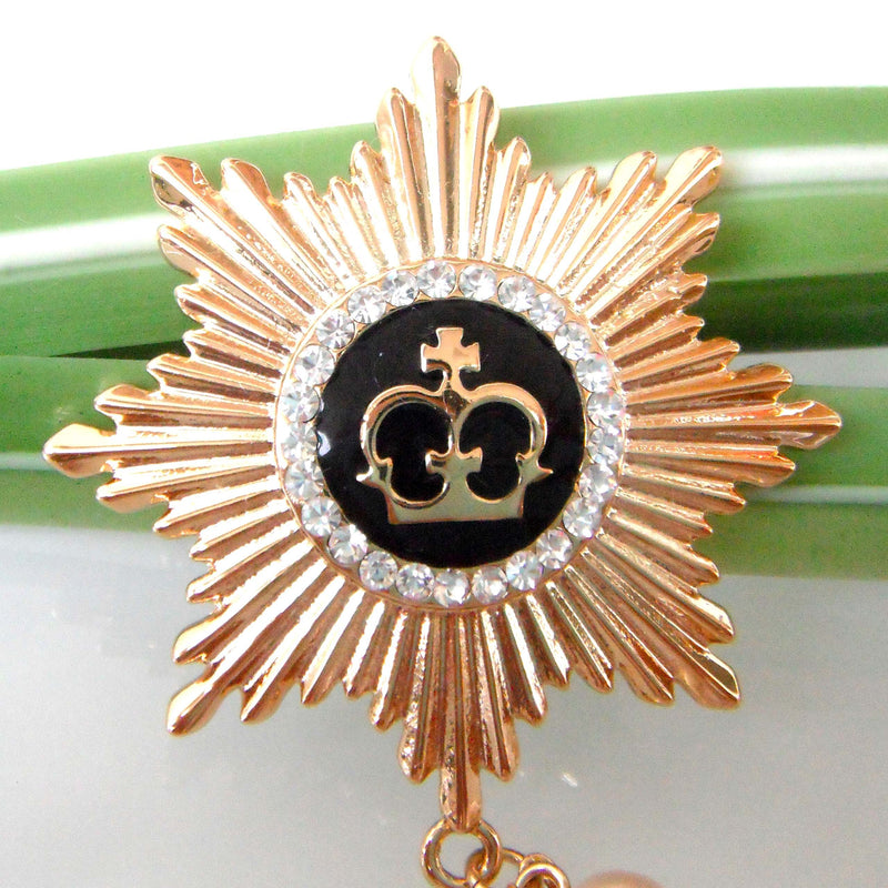 [Australia] - Navachi 18k Gold Plated Crystal Medal of the Royal Az7673b Brooch pin 