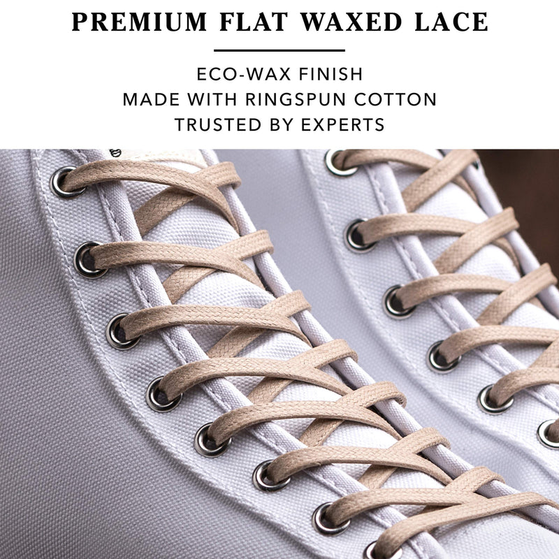 [Australia] - Premium Flat Waxed Cotton Boot Laces - Cobbler's Choice Shoe Laces - Durable and Beautiful Laces! 46'' Beige 