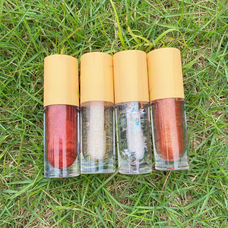 [Australia] - 8 Pieces Lip Gloss Tubes with Wand Empty, 6.5ml Refillable Lip Gloss Bottles Mini Lip Balm Bottles Transparent Lip Gloss Containers with Rubber Stoppers for DIY Lipgloss (yellow) yellow 