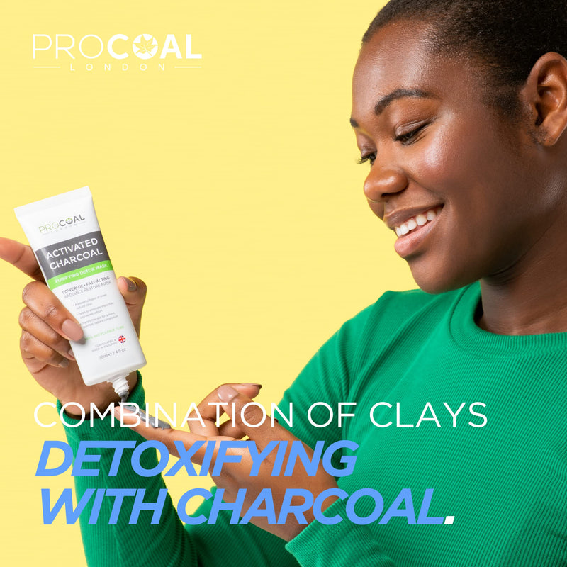 [Australia] - Charcoal Face Masks Skincare for Men and Women 70ml by Procoal - Clay Mask Targets Clogged Pores, Impurities, Toxins & Excess Oil, 100% Recyclable Packaging, Cruelty-Free - Made in UK Charcoal Face Mask 