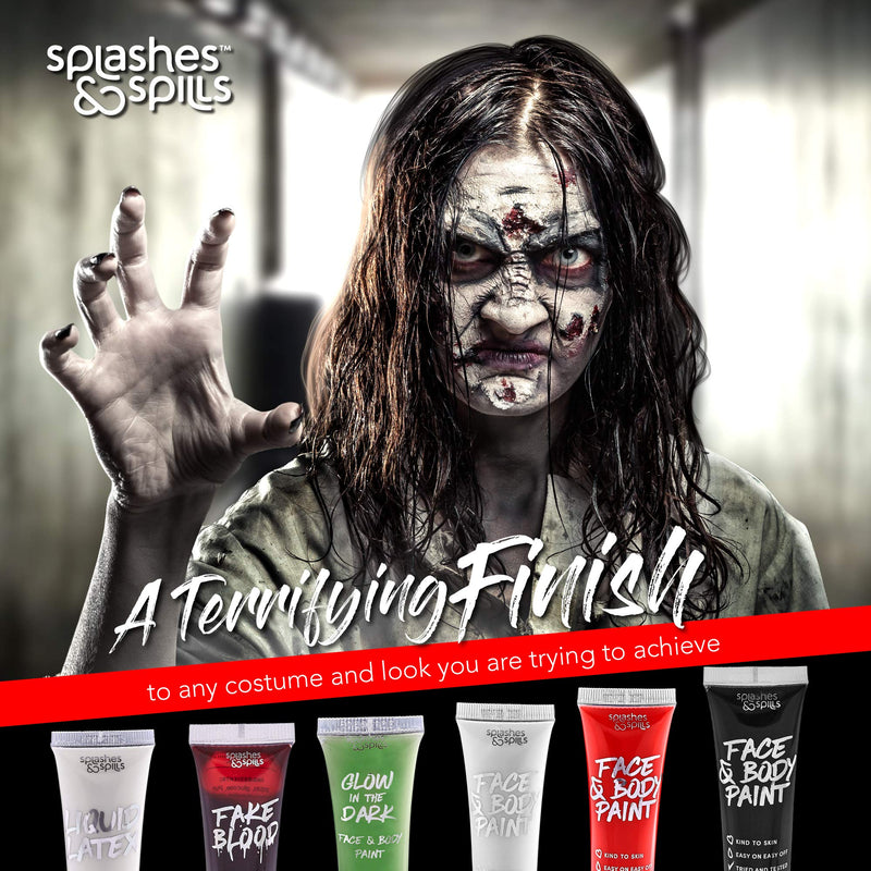 [Australia] - Horror SFX Kit for Halloween makeup– Full set of 6 includes Liquid Latex, Fake Blood, Glow in the Dark Face & Body Paint, plus White, Black and Red Face & Body Paint 