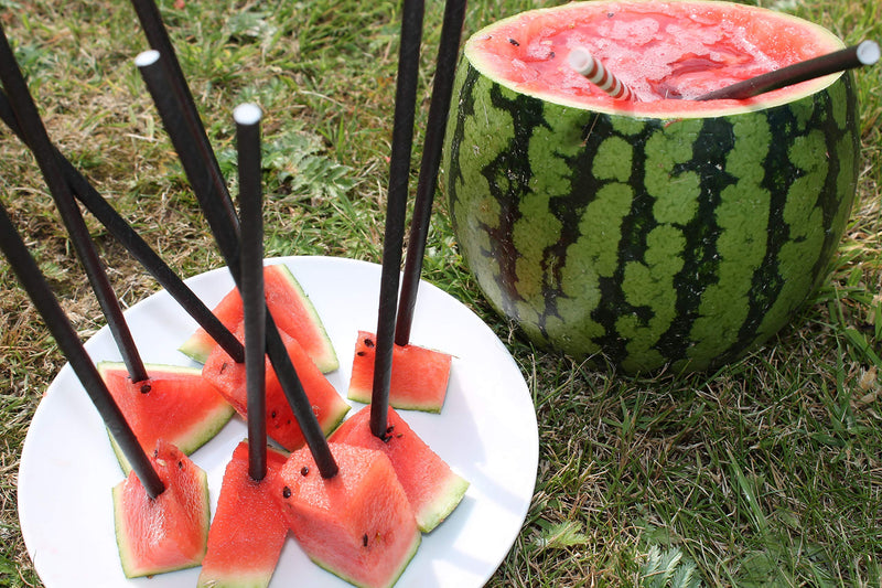 [Australia] - Black Paper Straws (6mm x 200mm) - Pack Size 500 - Biodegradable / Eco-Friendly / Highly Durable / Food Safe / Suitable for All Occasions 