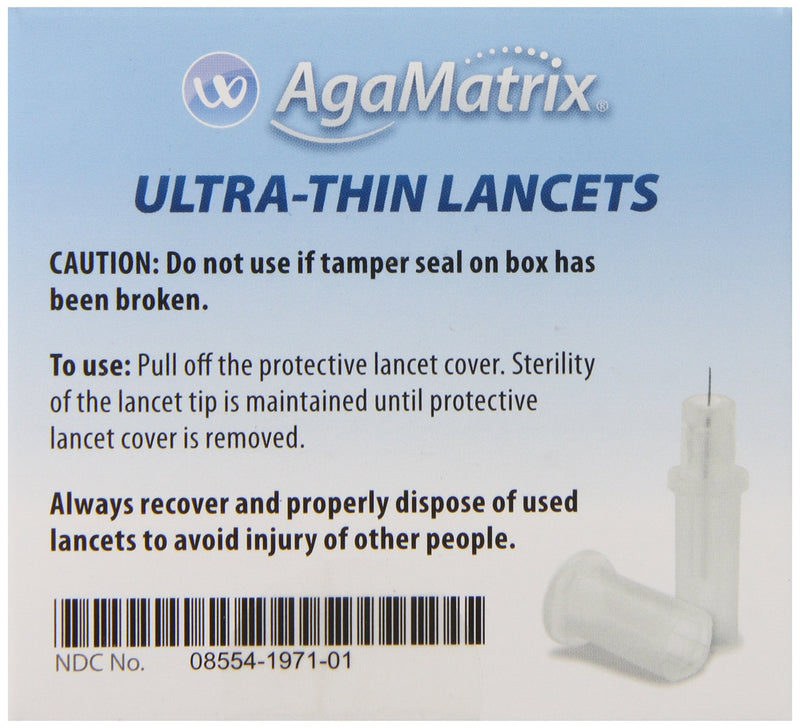 [Australia] - AgaMatrix Lancets, 33 Gauge, 100 Count Box 