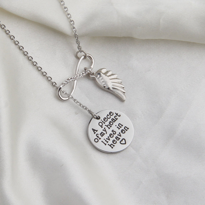 [Australia] - Memorial Jewelry Sympathy Gift A Piece of My Heart Lives In Heaven Lariat Y Necklace Loss Jewelry Gift Y neckalce 