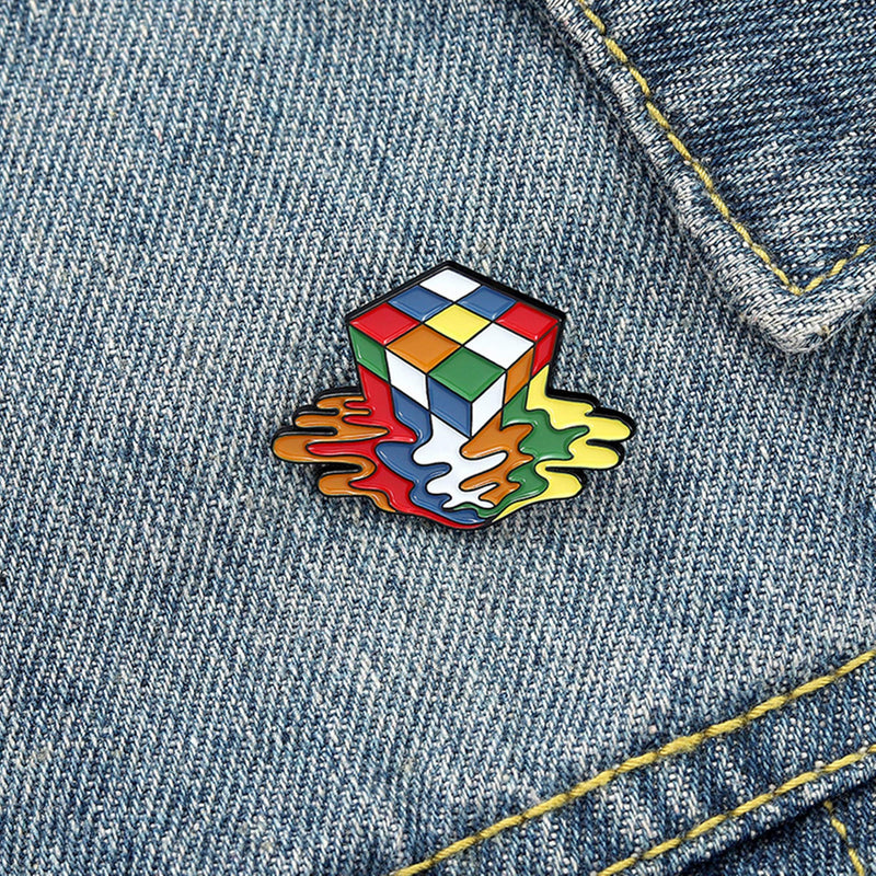 [Australia] - ROFARSO Cute Enamel Pin Cartoon Magic Cube Brooch Pin for Kids Lapel Pins Accessory for Backpacks Badges Hats Bags Gift Reward 