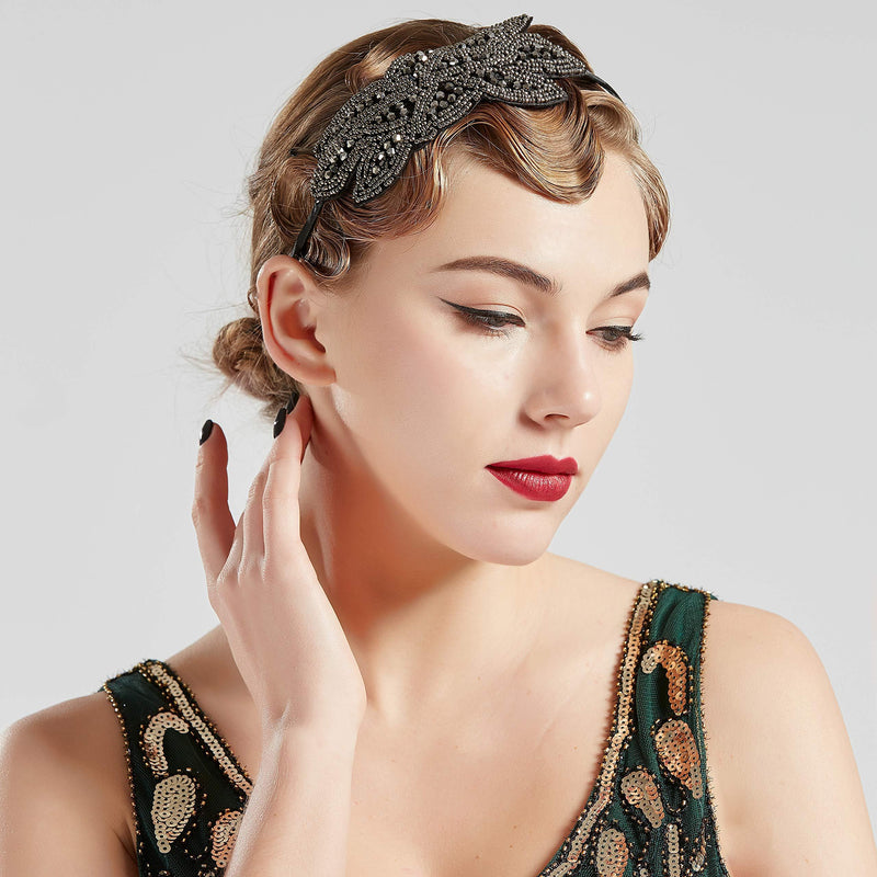 [Australia] - ArtiDeco 1920s Headpiece Vintage 1920s Headband Crystal Headband Flapper Headpiece with Crystal Great Gatsby Costume Accessories Roaring 20's Accessories 