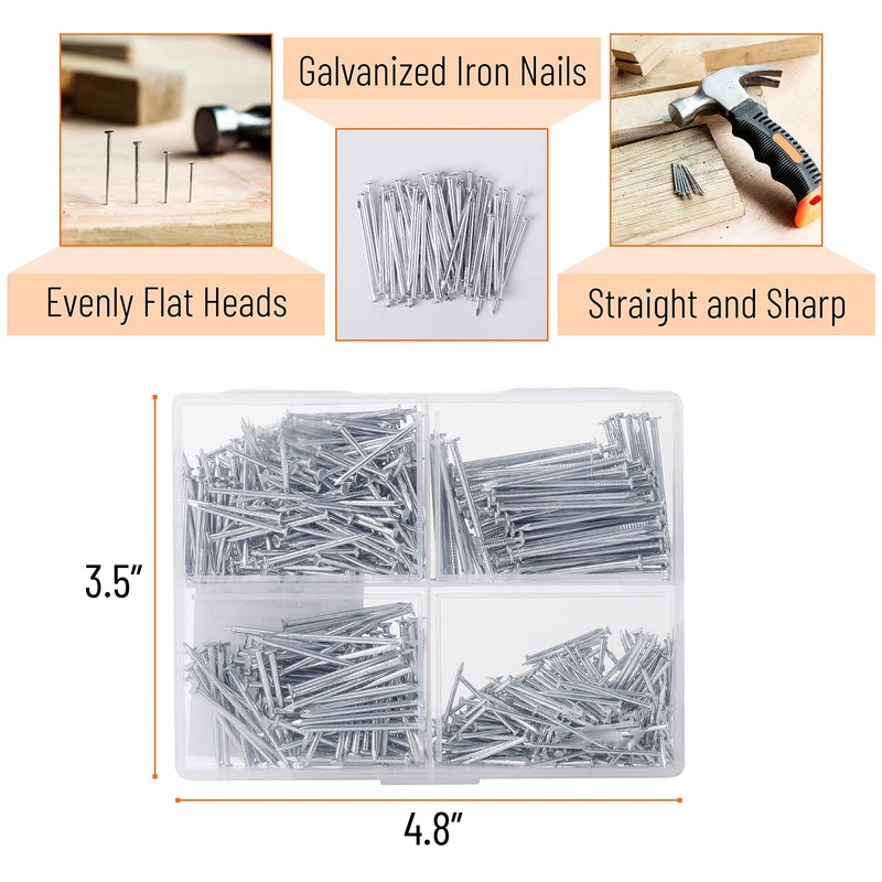 [Australia] - Mr. Pen- Nail Assortment Kit, 600pc, Small Nails, Nails, Nails for Hanging Pictures, Picture Hanging Nails, Finishing Nails, Hanging Nails, Picture Nails, Wall Nails for Hanging, Pin Nails 