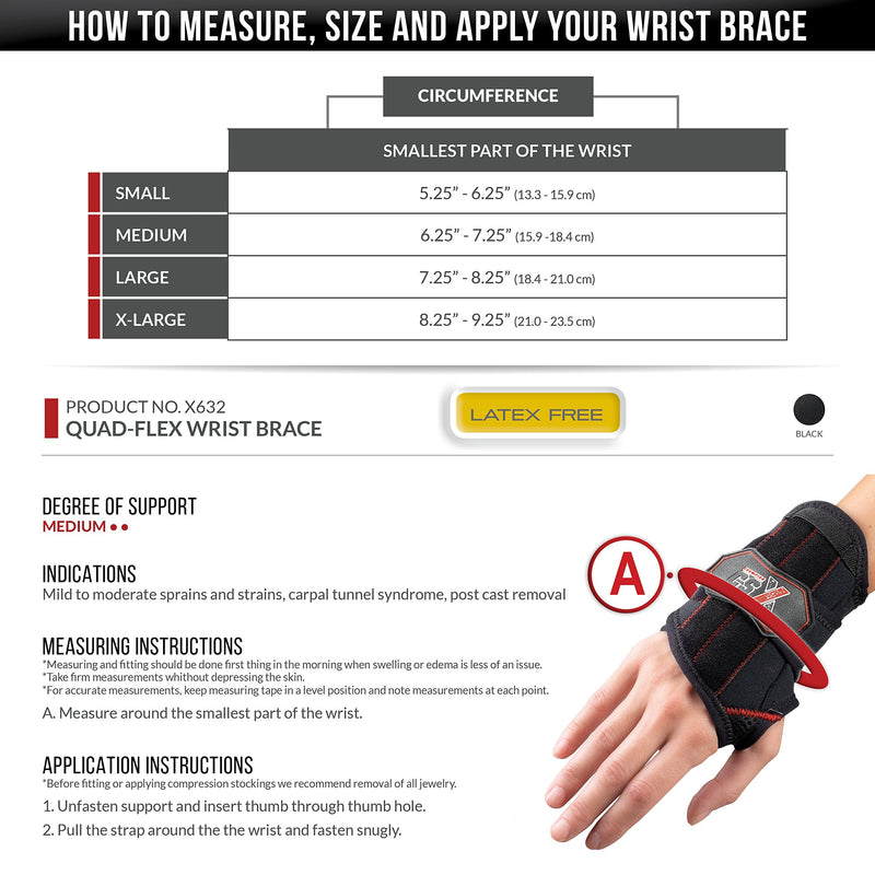 [Australia] - CSX Wrist Brace, Quad-Flex, Adjustable Support, Sport Performance, Small (Right Hand) 