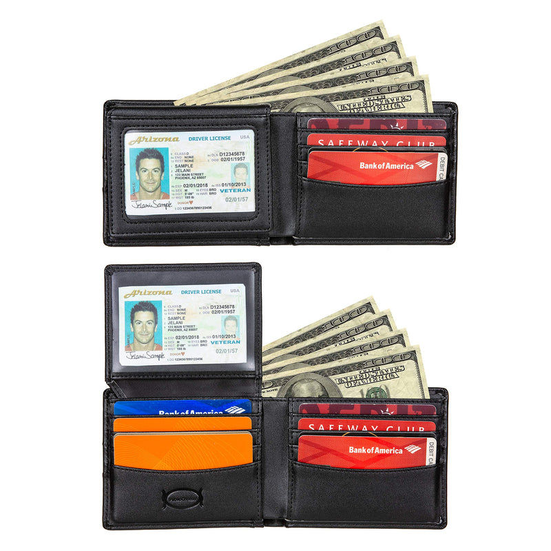 [Australia] - Public Cheese Slim Men's Bifold Wallet Featuring Swing Flap with 2 Separate ID Windows 2 Cash Compartments and 8 Credit Card Slots RFID Signal Blocking Crafted from PU Leather Delivered in Custom Box 