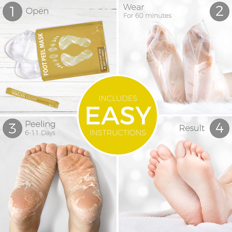 [Australia] - Foot Peel Mask - 2 Pack - For Cracked Heels, Dead Skin and Calluses - Make Your Feet Baby Soft Smooth Silky Skin - Removes Rough Heels, Dry Toe Skin Natural Treatment. (Lemongrass Scent) 
