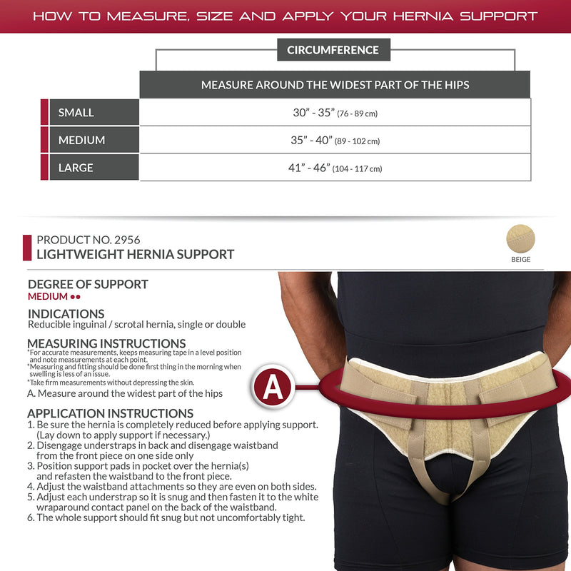 [Australia] - OTC Hernia Support, Single or Double Herniation, Inguinal Scrotal Treatment Beige Medium 