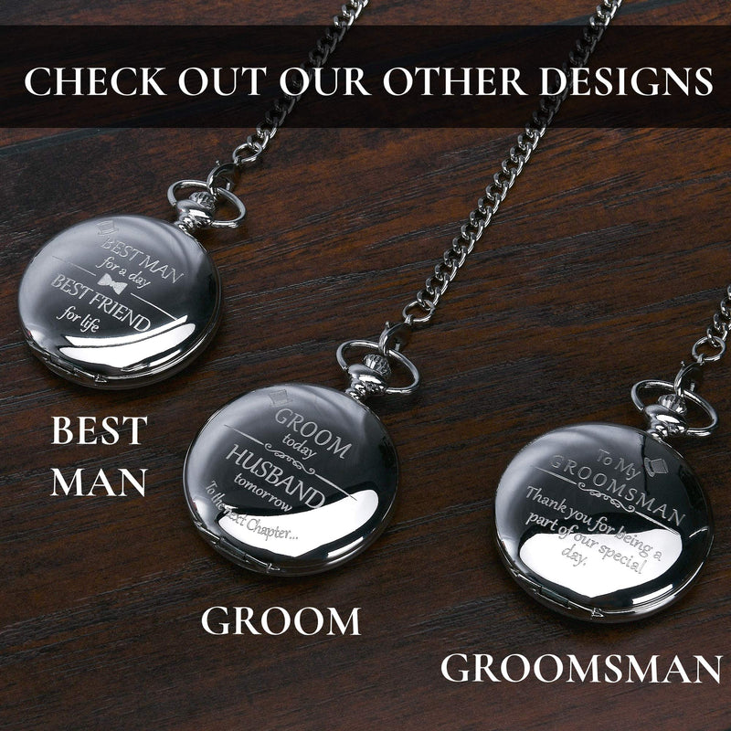 [Australia] - Groom Gifts from Bride - Engraved Groom Pocket Watch - Wedding Gift for Groom on Wedding Day I Gift for Groom from Bride on Wedding Day 