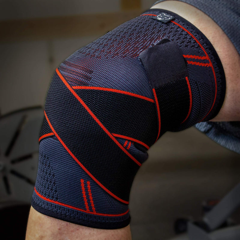 [Australia] - Dr. Wolf Knee Compression Sleeve - Adjustable Knee Wrap For Crossfit, Powerlifting, Basketball, Soccer, & Running - Provides Pain Relief & Patella Support For Men & Women With Arthritis & Knee Injury (Medium) Medium 14-16 Inch 