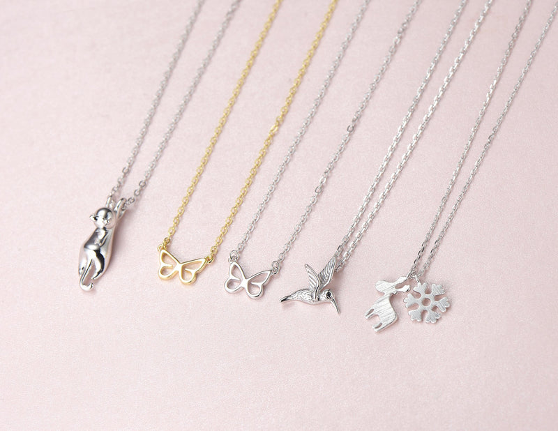 [Australia] - Carleen 925 Sterling Silver Open Cute Animal Minimalist Dainty Pendant Necklace For Women Girls, 16" + 2" Extender Hanging Cat 